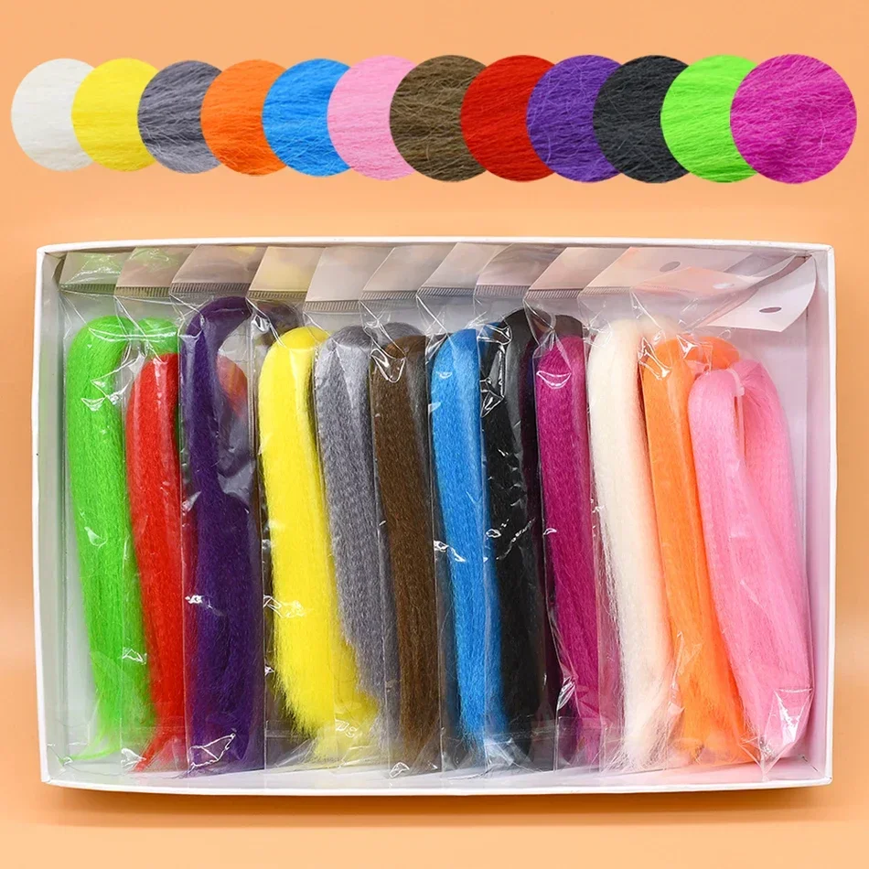 1Pack Gewellte Slinky Faser Verworrene Minnow Fasern Lange Synthetische Haar Fliegen Binden Materialien Für Streamer Fliegen Forelle Angeln locken – Detail 1