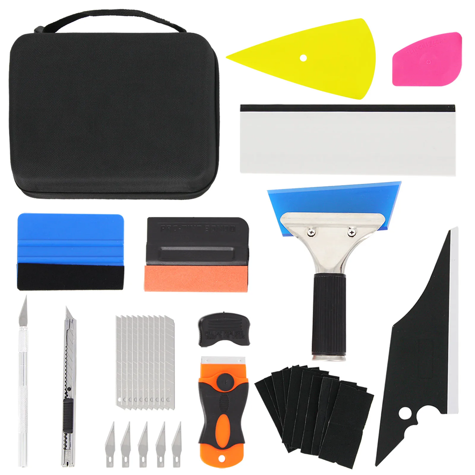 

Car Foil Set Auto Accessories Wrap Tools Carbon Sticker Installing Rubber Scraper Cut Knife Kit Window Tint Magnet Squeegee