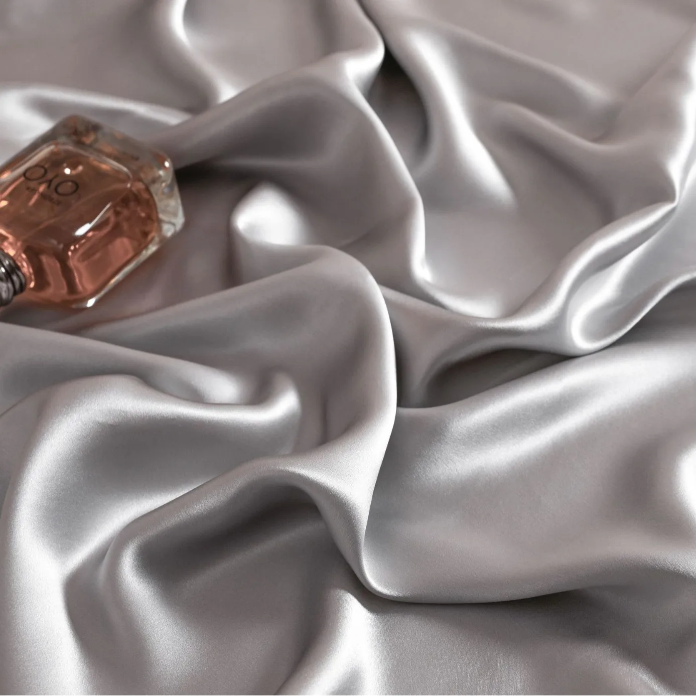 silk, fourpiece set, mulberry silk, light luxury, solid color, bed hat, quilt cover.