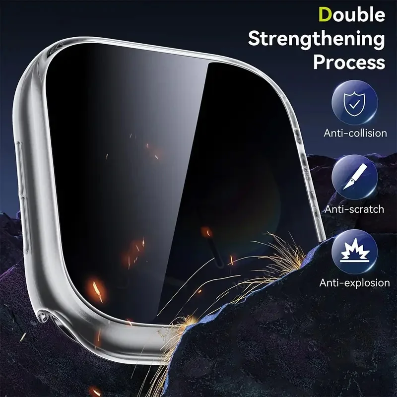 Защитная пленка для экрана Apple Watch 45 мм, 41 мм, 44 мм, 40 мм, жесткий чехол для ПК, закаленная пленка против подглядывания для iWatch 9/8/7/SE/6/5/4