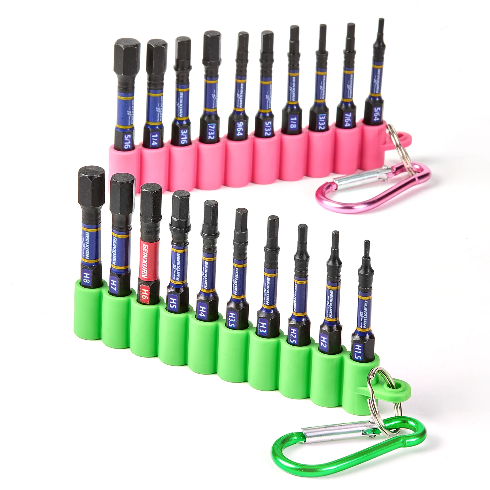 

Geinxurn Impact HEX Screwdriver Bits Set, 2” Magnetic(1.5-8) S2 Steel Driver Bits and Bit Holder with Soft Hanging Strips