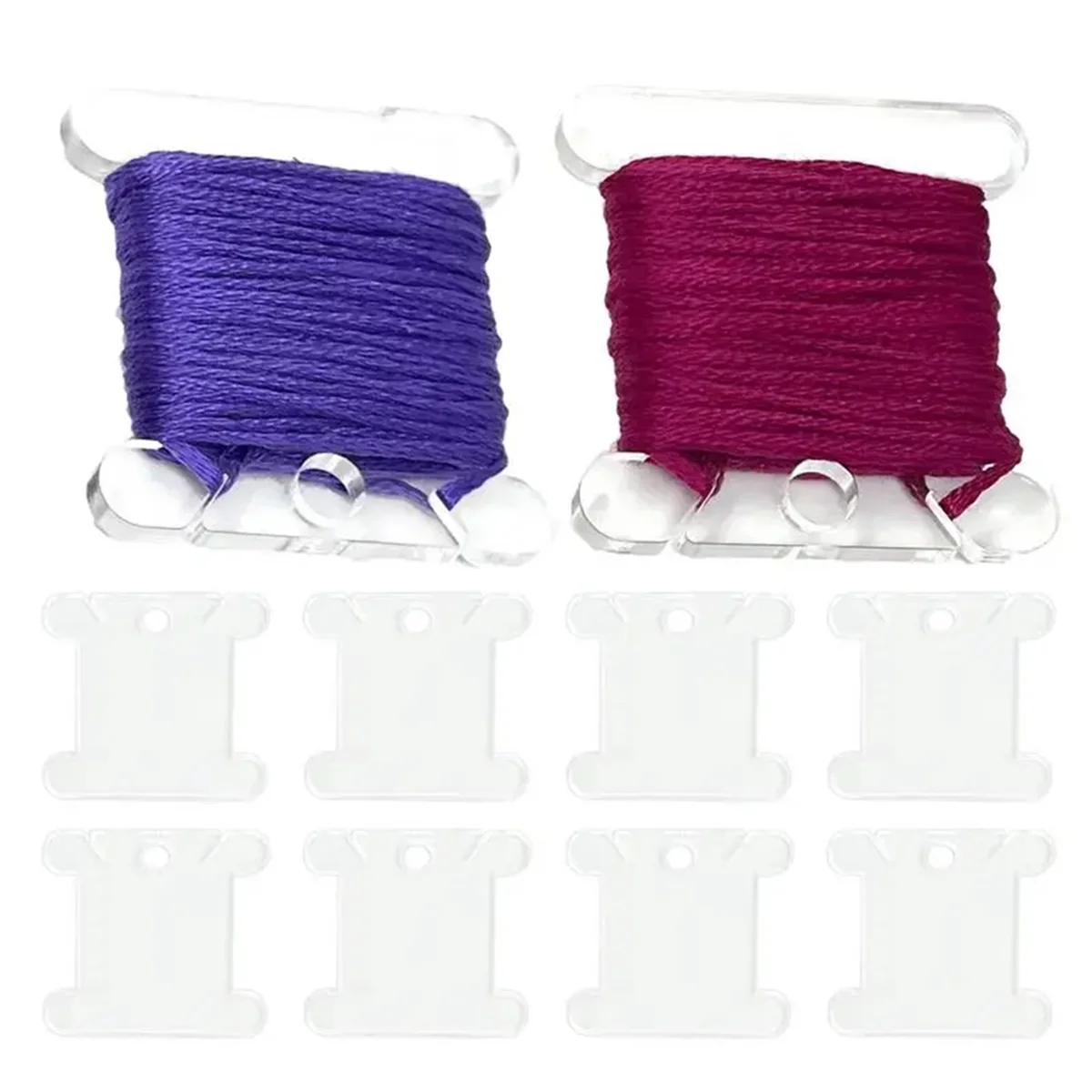 Acrylic Floss Bobbins Acrylic Embroidery Thread Organizer Floss Holder 10pcs Thread Drop Stitches Tread Bobbins Thread