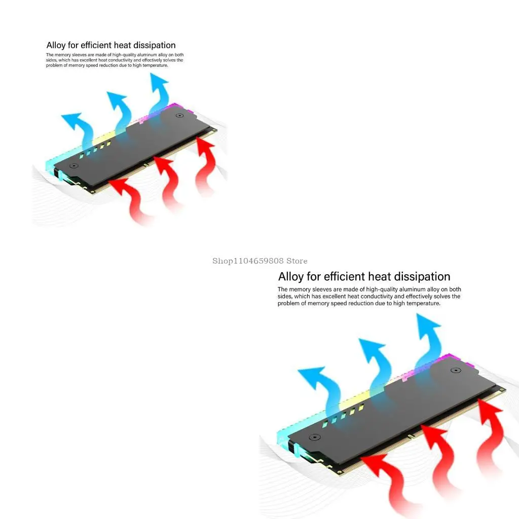 

Тепловыделение памяти Алюминий ARGB Тепловыделение Алюминиевый протектор температуры Простая установка