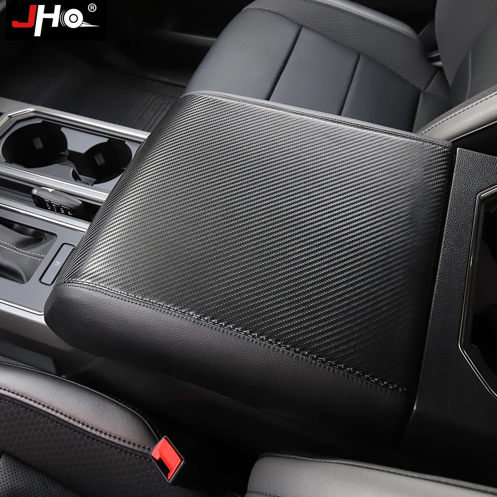 JHO Car Arm Rest Console Armrest Protective Cover For Ford F150 2015-2020 Raptor XLT 2018 2019 2017 2016 Interior Accessories