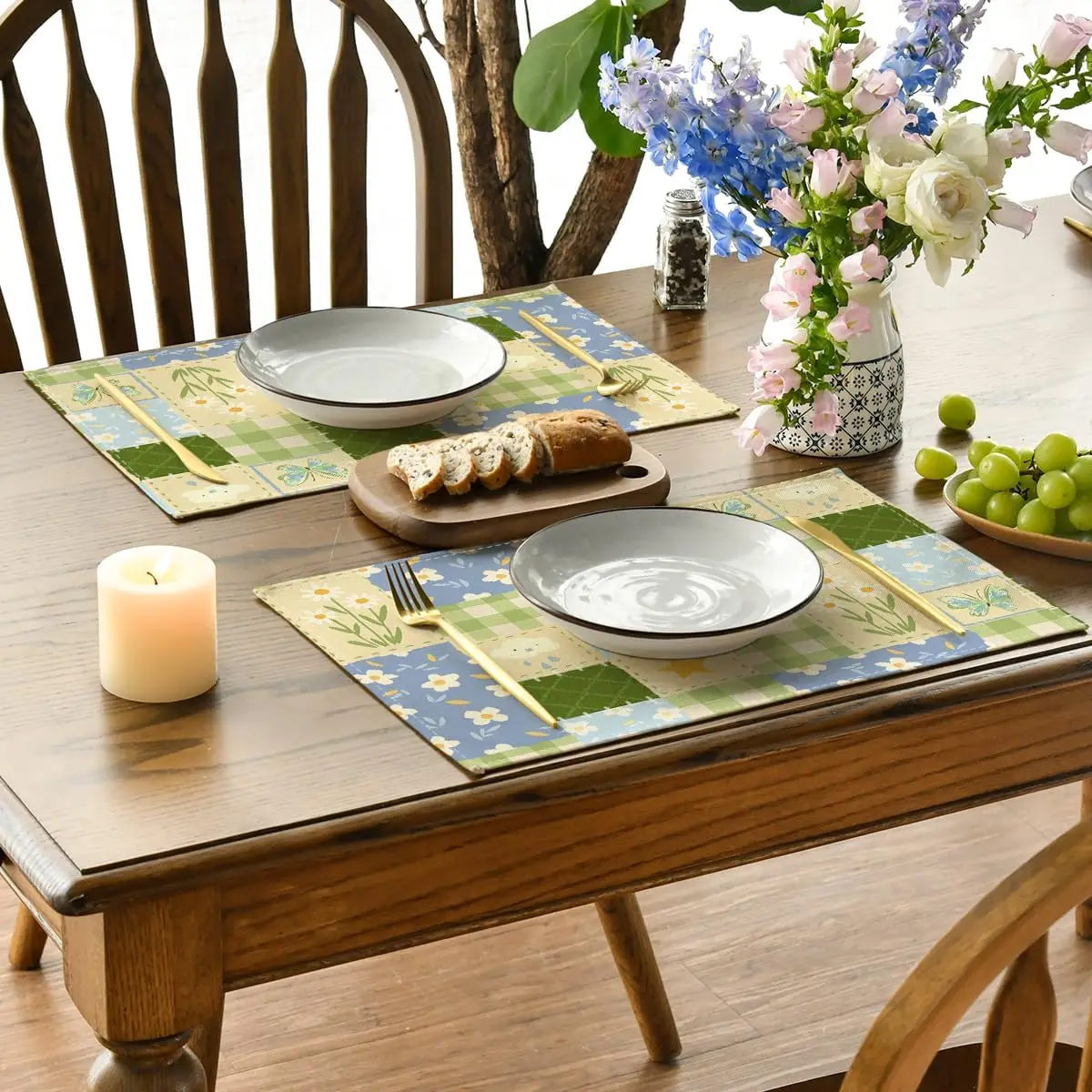 【Rustic Style】1-Piece Print Placemat, Washable & Durable, Universal for Home Kitchen & Dining Table