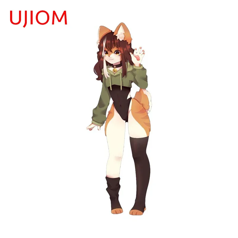 UJIOM 13cm Furry Funny Wall Stickers Personality Bathroom Bedroom Cute Decals Scratch-Proof Sunscreen House Decoration