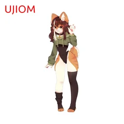 UJIOM 13cm Furry Funny Wall Stickers Personality Bathroom Bedroom Cute Decals Scratch-Proof Sunscreen House Decoration