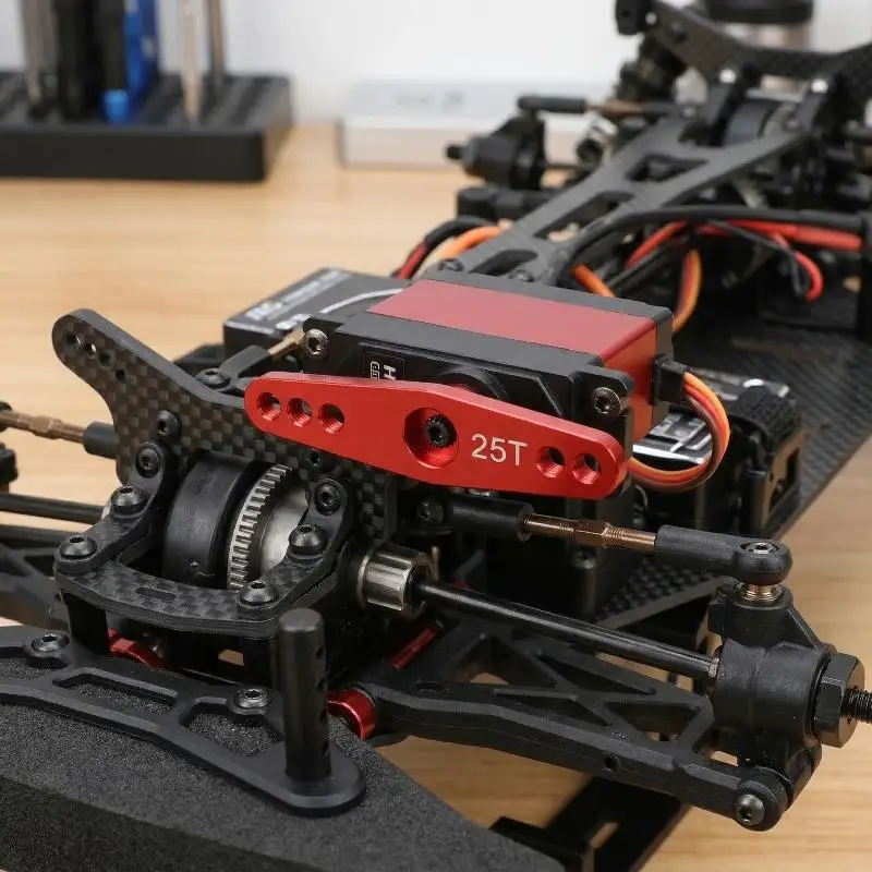 

Сервопривод рулевого управления из алюминиевого сплава с двумя рычагами 25T для радиоуправляемых внедорожных краулеров, сверхмощные высокопрочные детали для тюнинга