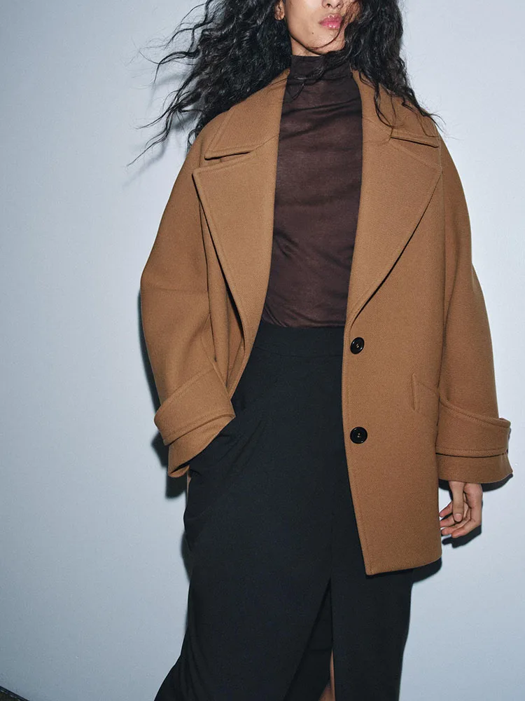 

Ele Sweet New Arrival Winter Women's Coat Casual Loose Outerwear Daily Commute Sle Long Sve Mid-Length Open-Sle