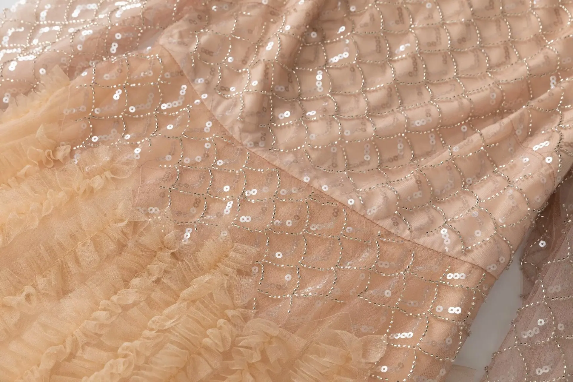 Verão outono manga longa lantejoulas luxo formal vestidos de noite feminino babados festa de aniversário bolo maxi vestido de baile marca