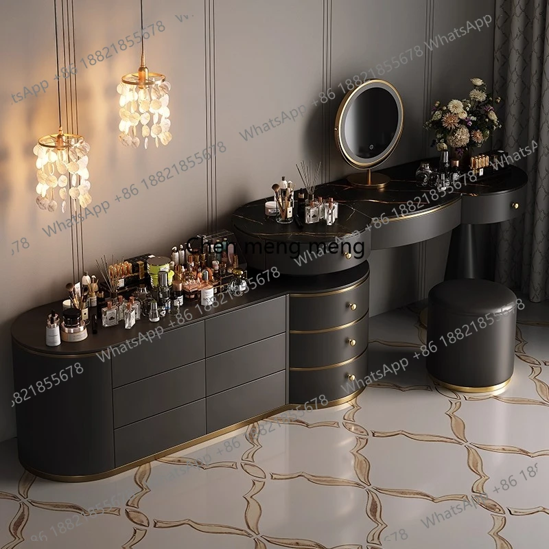

Top luxury Toiletries Makeup vanity illuminated makeup dressing table dressers with mirror desk dresser with mirror Furniture