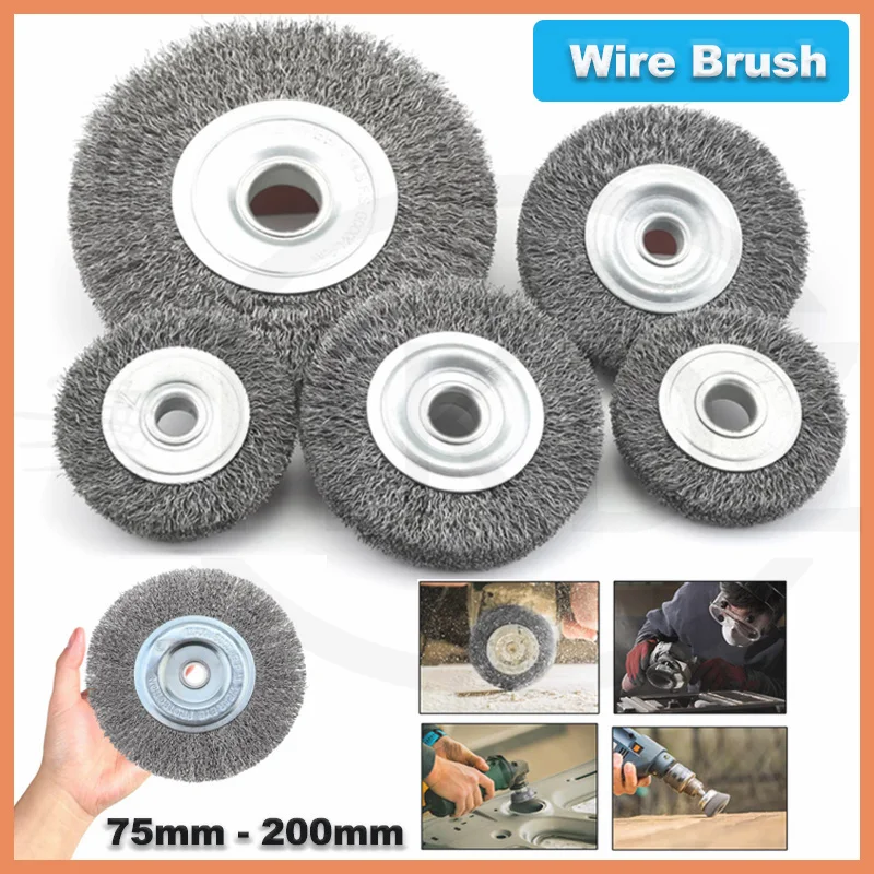 

75mm 100mm 150mm 200mm Stainless Steel Wire Crimped Wheel Brush for Angle Grinder Derusting Cleaning and Surface Polishing