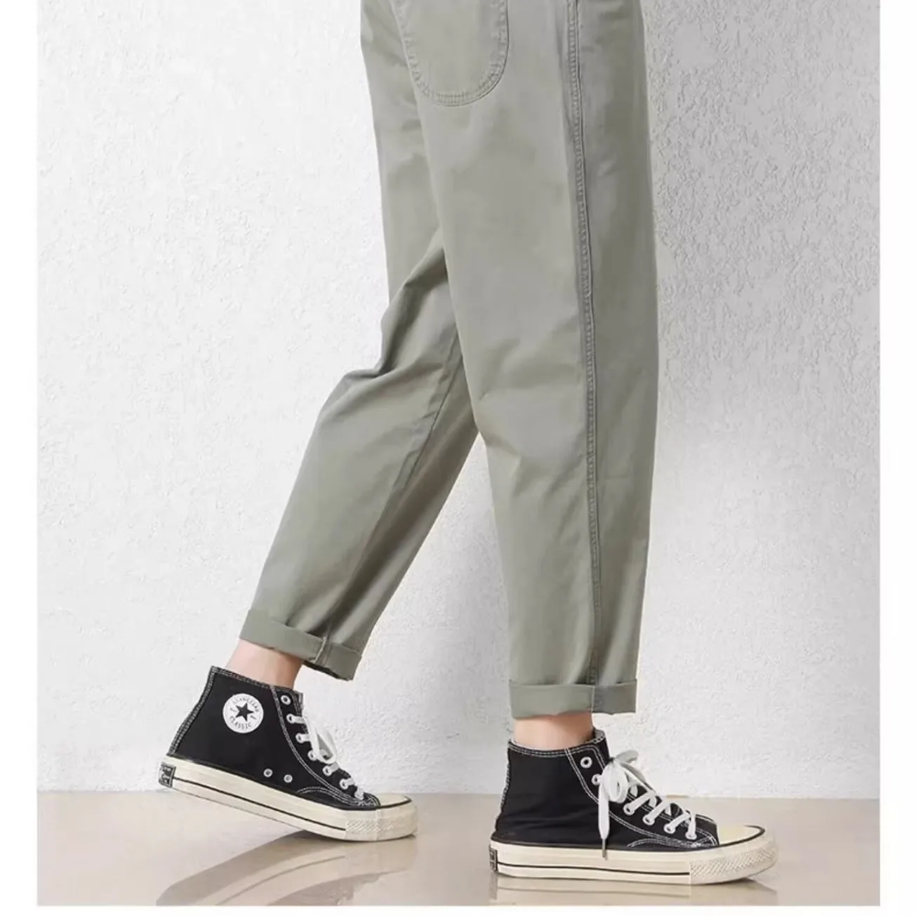 

Men's Fashion Trendy Drawstring Elastic Waist Casual Pants 2025 Summer Multi Color Selection Thin Loose Versatile Cone Pants