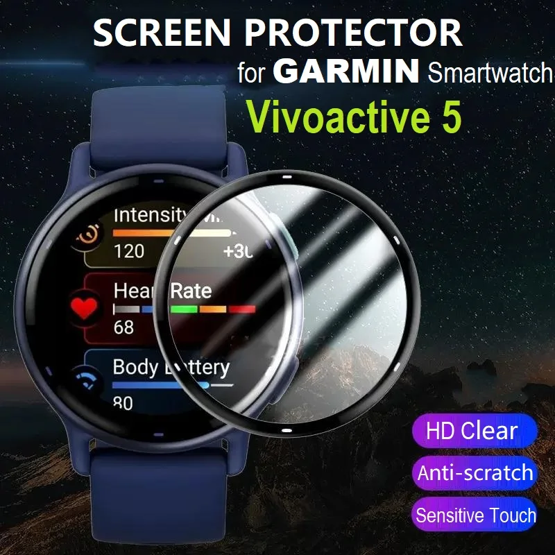 Защитная 3d-пленка с закругленными краями для смарт-часов Garmin Vivoactive 5, мягкая защитная пленка с полным покрытием, 3 шт.