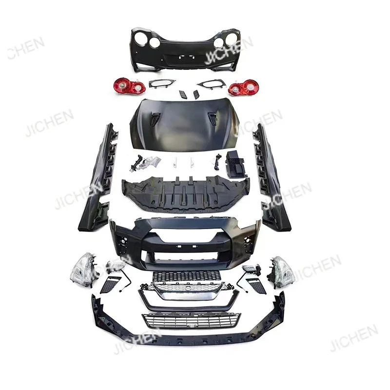 

Подходит для Nis-san 2008-17GTR35, модификация и обновление большого объемного бампера, новая модель, включая крышку фары.