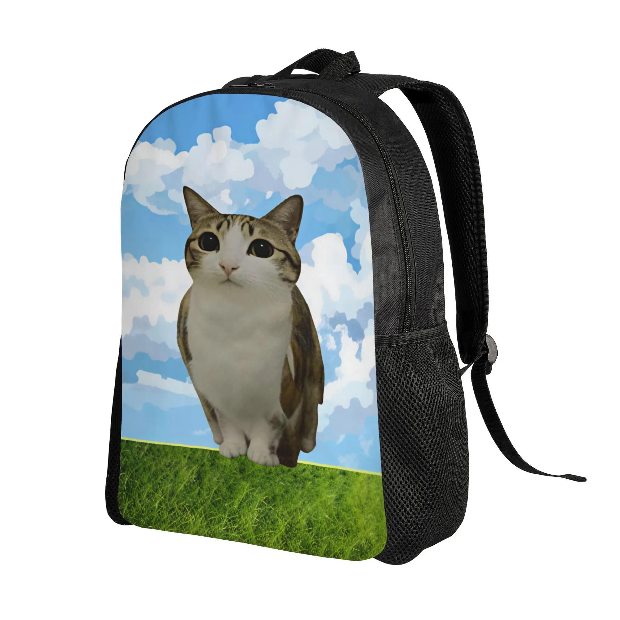 Cat Owl Funny  Backpack  Modern Backpacks Student Unisex Sport Breathable School Bags Colorful Rucksack