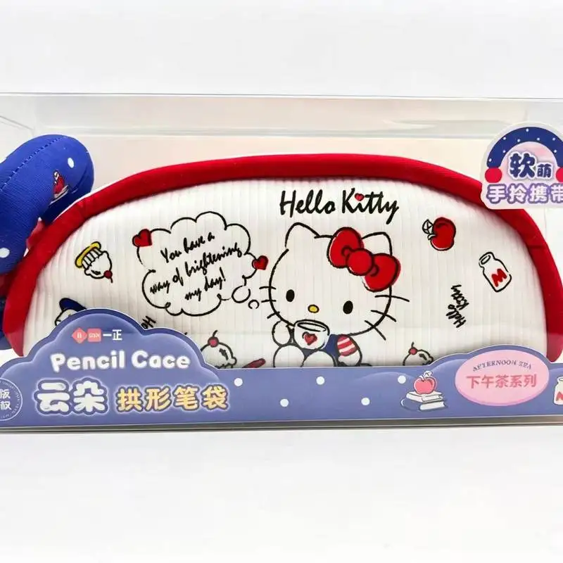 iiGEN Hello Kitty Pencil Case Large Capacity Cloud Arch Shaped Cute Cartoon Portable Storage Pouch For Stationery Daily Use