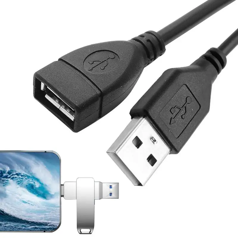 Ekstensi kabel USB, kabel ekstensi tipe A pria ke wanita, Transfer Data cepat tahan lama, kompatibel dengan Keyboard USB
