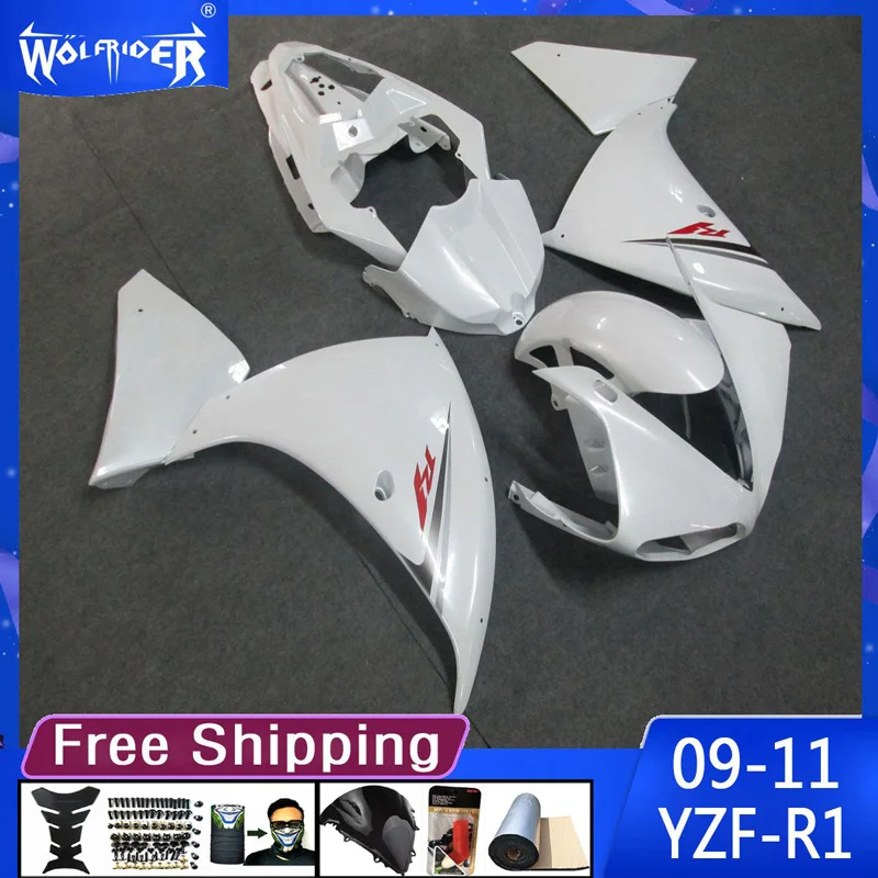 

Motorcycle ABS plastic fairings for YZF-R1 2009-2011 YZFR1 09 10 11 Motorbike white silver fairing Manufacturer Customize cover