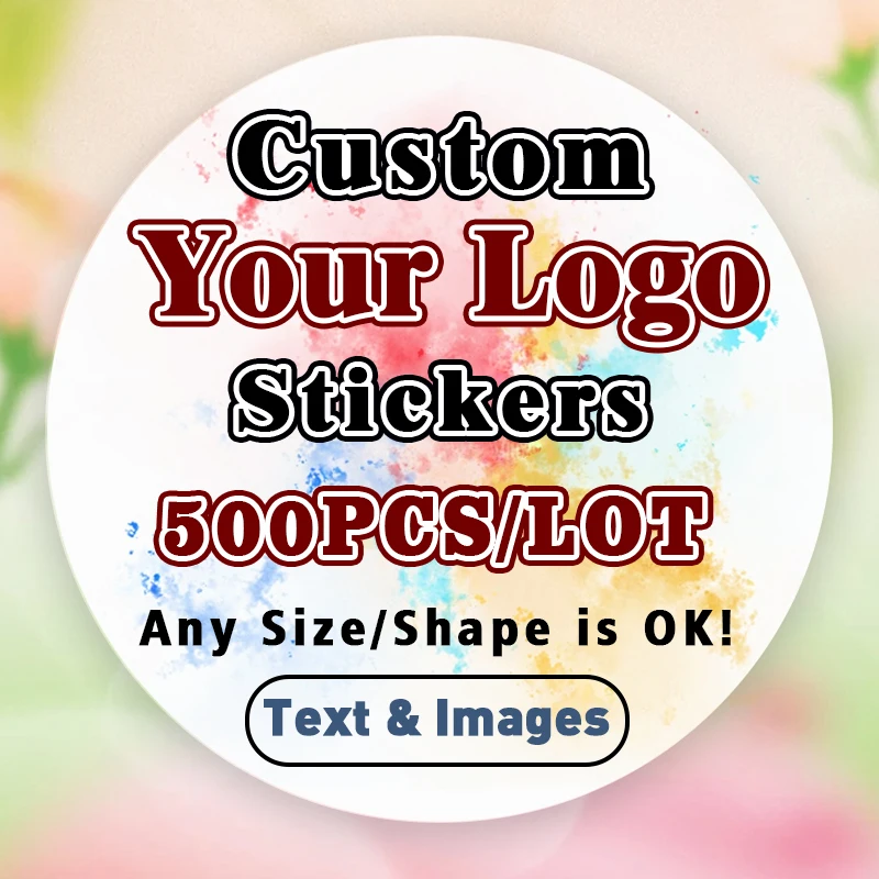 

500PCS Custom Stickers and Customized Logo Wedding Birthday Gift Box Stickers Design Your Own Stickers Personalize Stickers