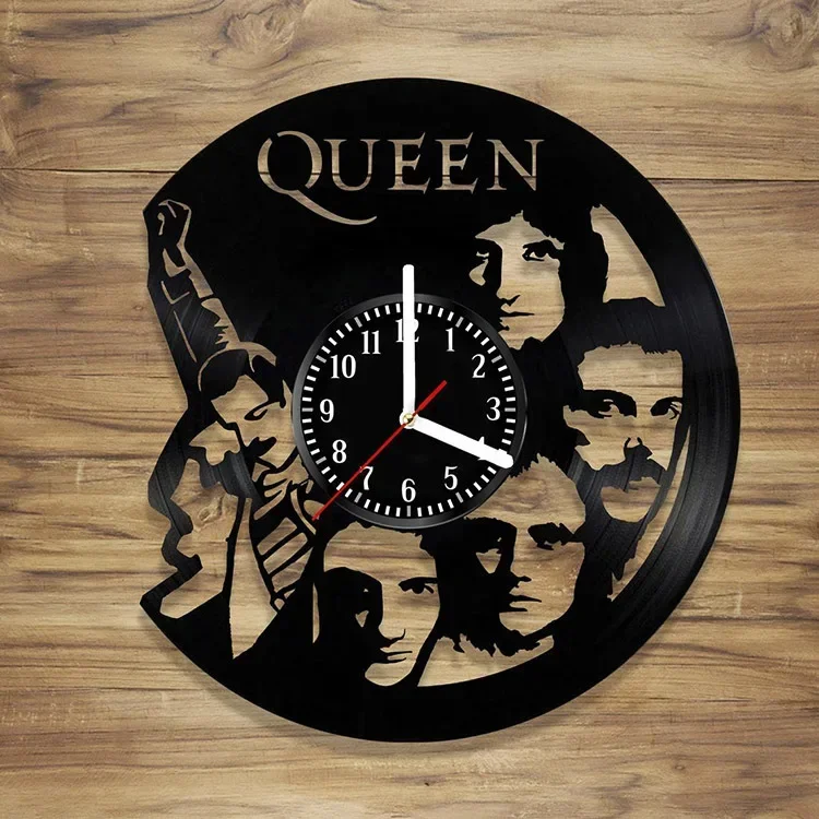 Queen Rock Band Wall Clock Modern Design Music Theme Classic Vinyl Record Wall Clock Art Home Decoration Creative Gift