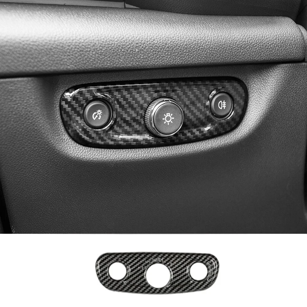 For Buick Regal 2017 2018 2019 Carbon Fiber Car Headlight Switch Button Cover Trim Frame Decoration Sticker Accessories