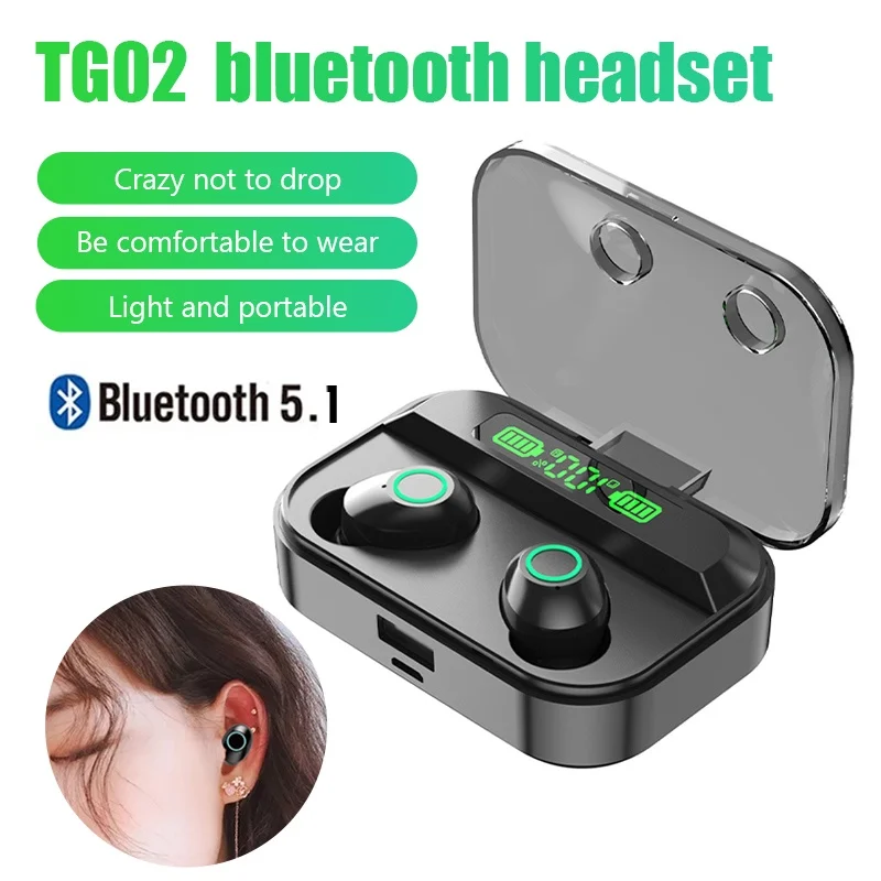 TWS-наушники TG02 с поддержкой Bluetooth и ЖК-дисплеем