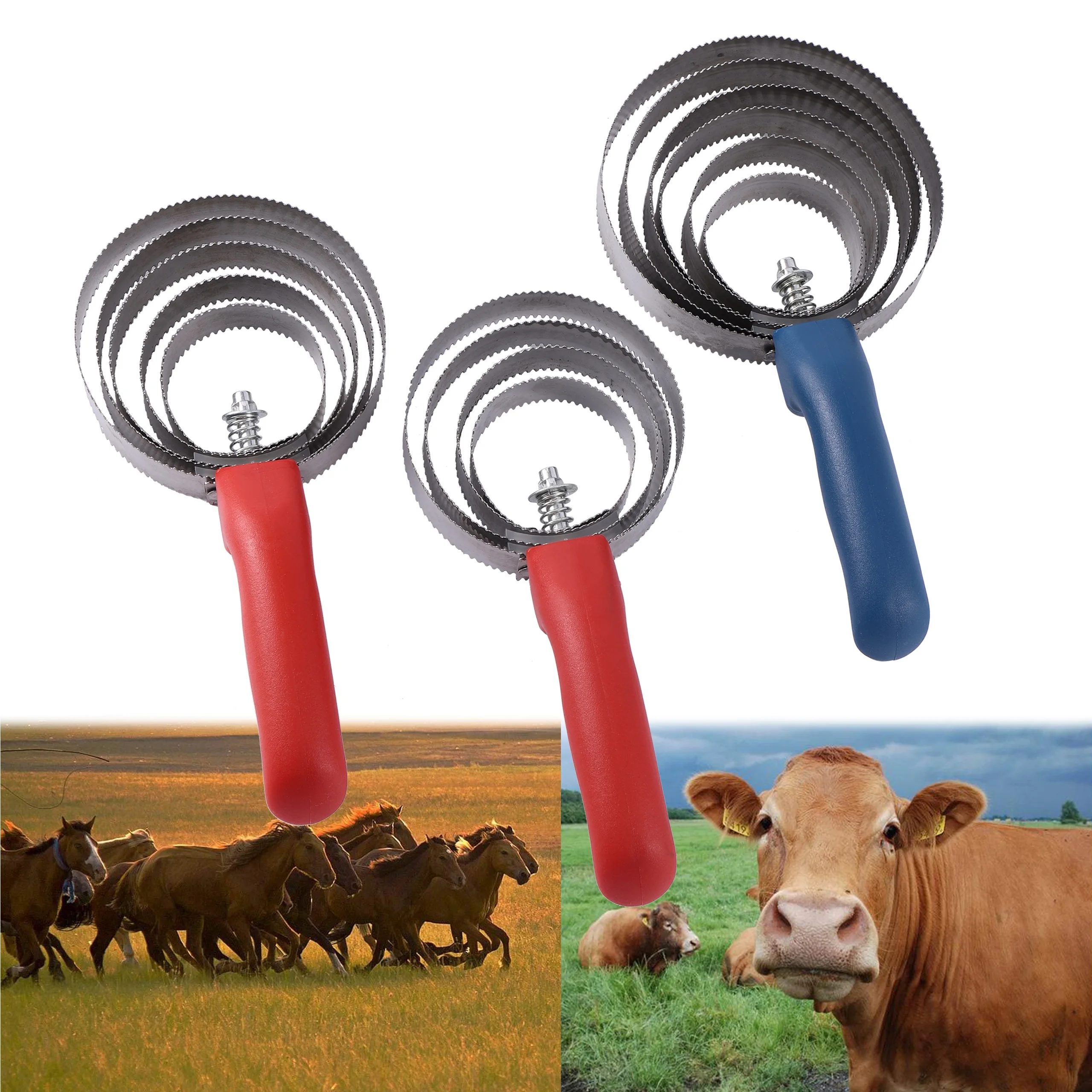 4/5/6-Circles Curry Comb Cleaning Brush Metal Horses Groomer Scraper Comfortable Steel Brush Serrated Comb For Cattle Horses 1Pc