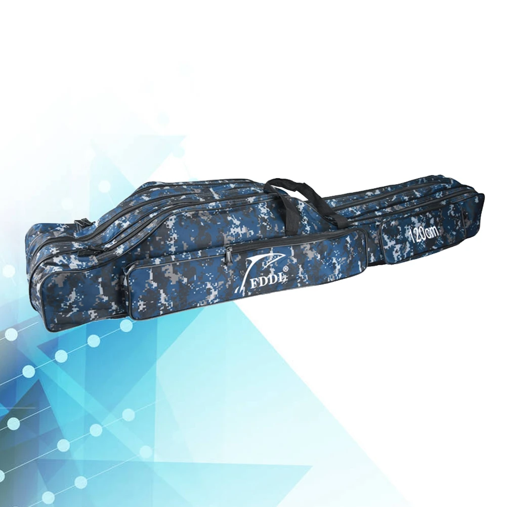 

Canvas Foldable Fishing Rod Case Double-layer Fishing Rod Carrier Fishing Pole Reel Tools Travel Case Outdoor Fishing Tackle