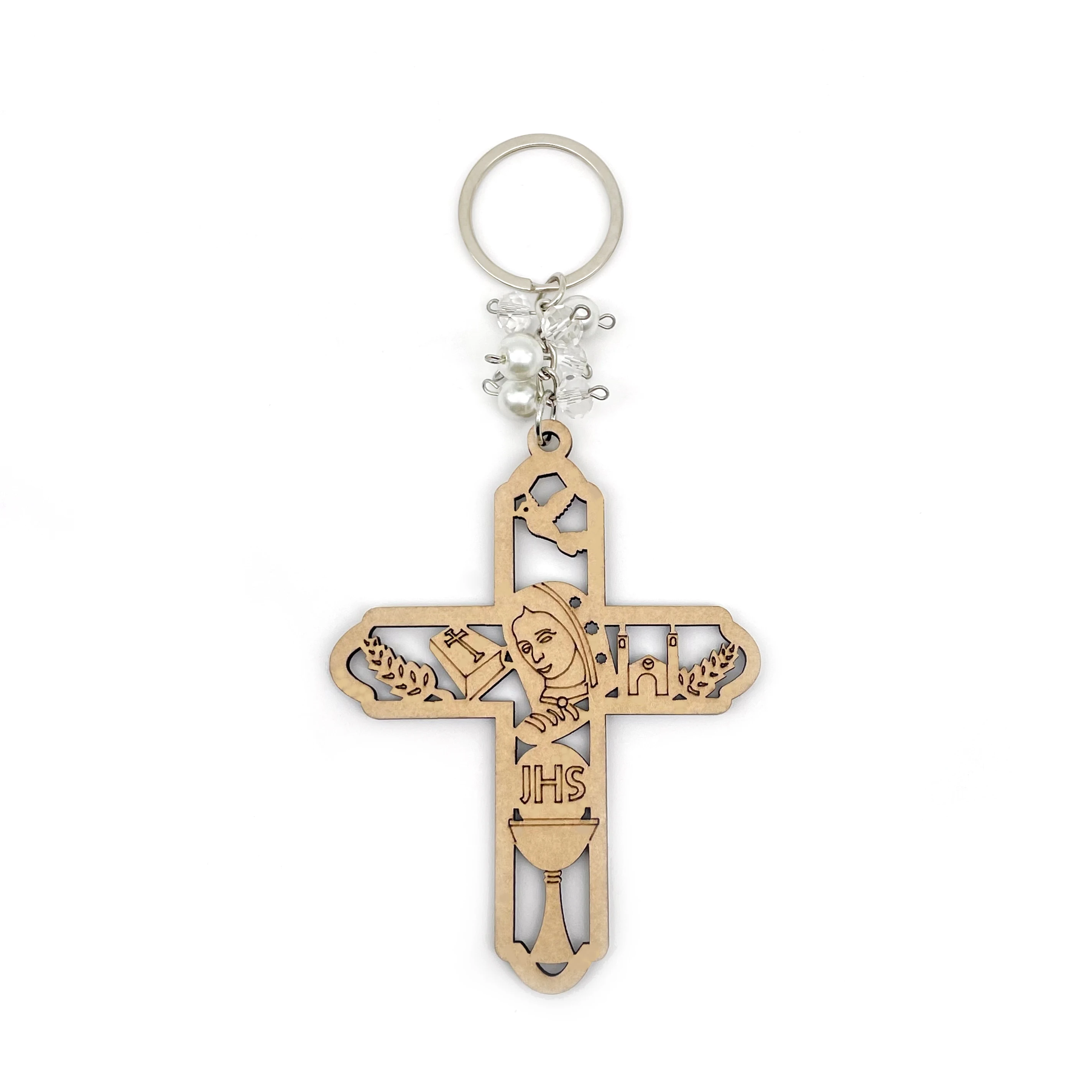 

12 шт., деревянный крест для крещения, брелок для леди Гваделупской, Recuerdos de Bautizo, первое причастие, крестины, пользу