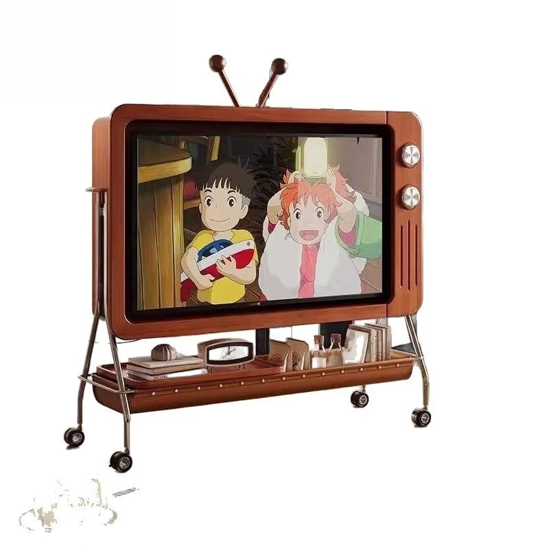 

Nordic style mobile TV rack, small apartment home living room bedroom removable, TV rack
