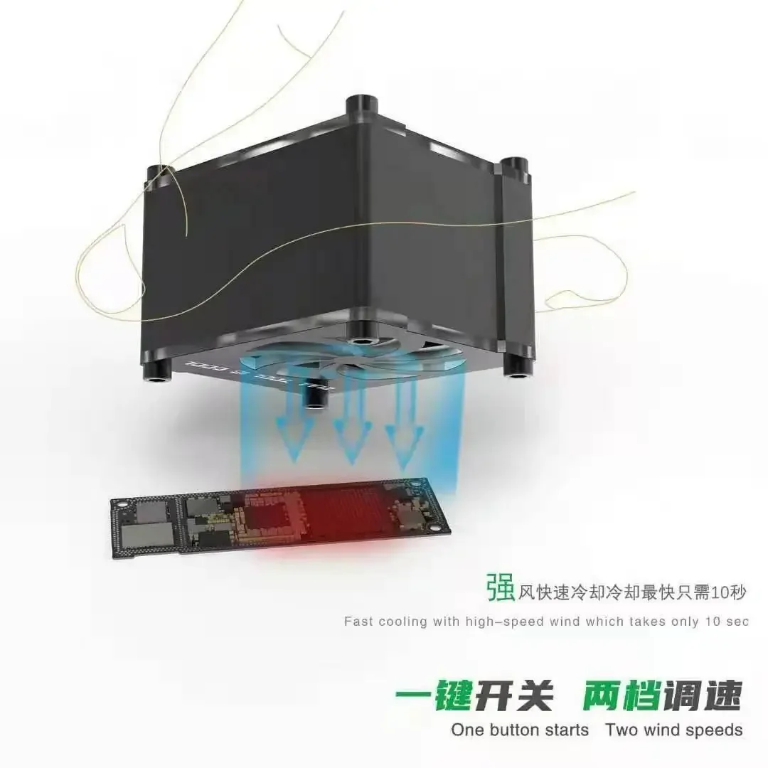 2UUL DA99 CUU High Speed Mini Cooling Fan Cool Down Quickly 1-Click Startup/Shutdown Two Wind Speeds For Phone Repair Tools