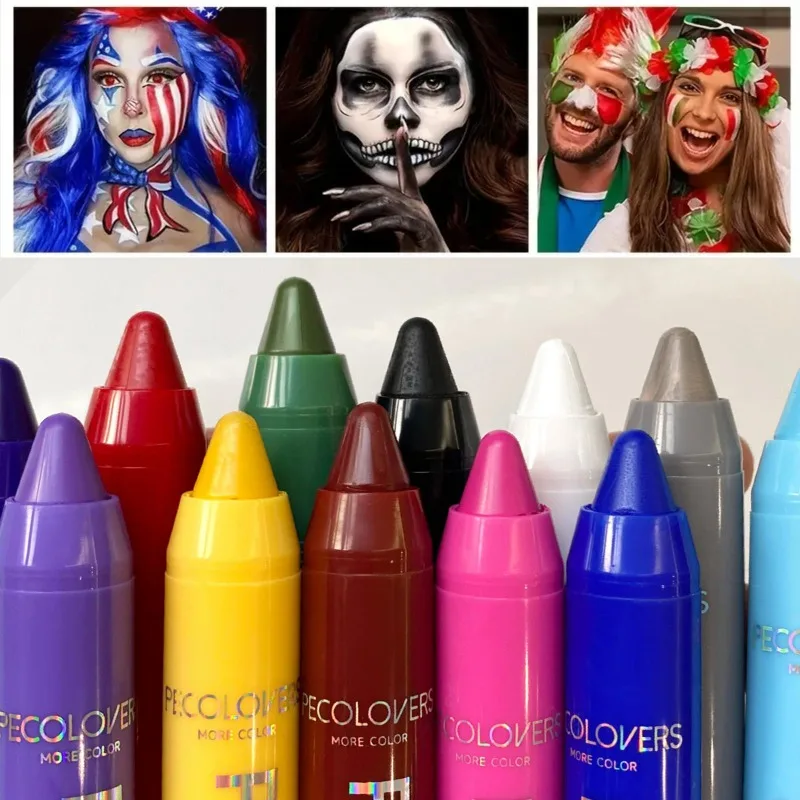 1PC Colorful Facial and Body Paint Sticks - Waterproof, Gentle Texture, Purple/green/blue, Long-lasting, Suitable for Easter