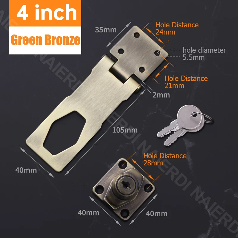 NAIERDI Zink-legierung Punch-freies Mit Schloss 2,5-4 zoll Schublade Schlösser Brief Box Locker Schrank Sperren Office sicherheit Kombination Schloss