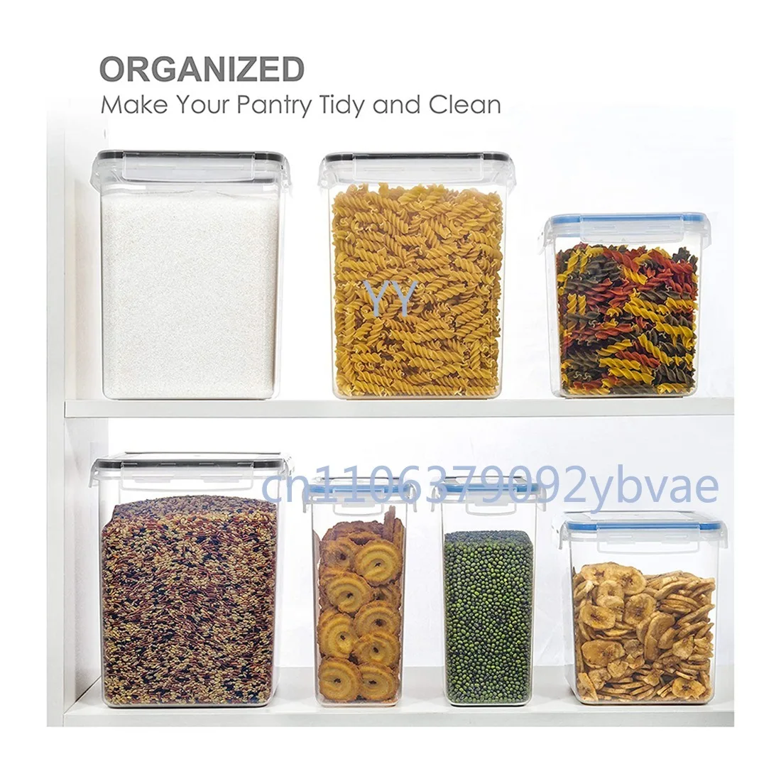 

2 шт. герметичных контейнера для хранения продуктов объемом 6,5 л с крышками для муки, сахара, ингредиентов для выпечки, сухих продуктов