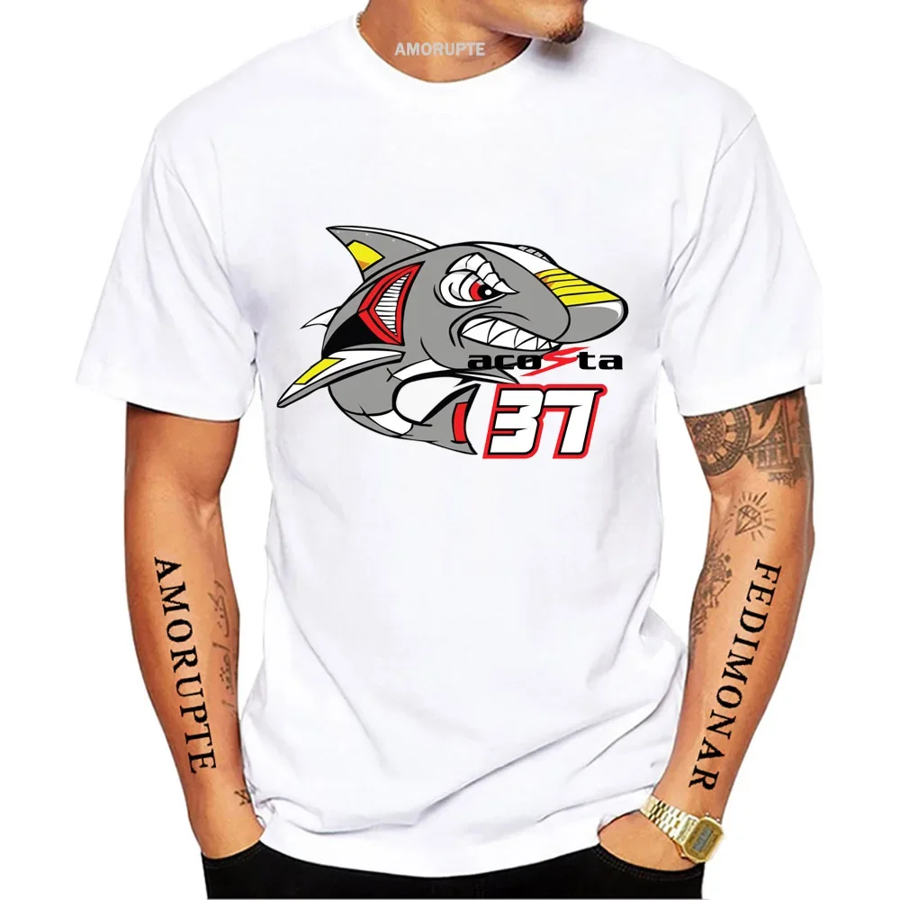 

Pedro Acosta 37 Motorcycle Riding T-Shirt New Men Short Sleeve GS Adventure Sport Casual Boy White Tees Rider Tops