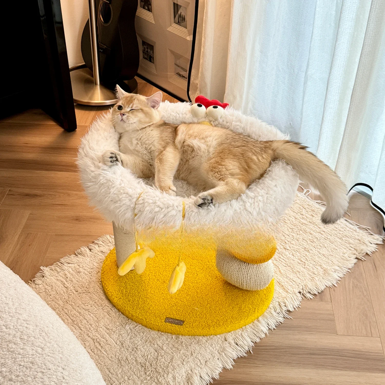 DUNDUN cuco pollo nido para gatos marco de escalada para gatos pequeños plataforma de salto multifuncional sin migas juguetes universales para gatos lindos para A