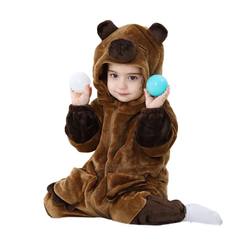 

Cosplay Costume Animal Jumpsuits Winter Baby Girl Clothes Onesie Boys Romper Lovely Bear Soft Flannel Pajamas Bodysuit Baby