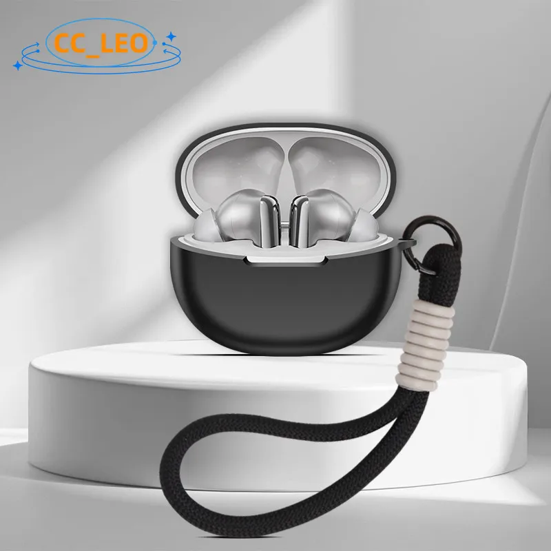 Case for QCY MeloBuds N70 Silicone Soft Case Cute Lanyard Pendant QCY MeloBuds N70 Shockproof Shell Protective Sleeve view 2