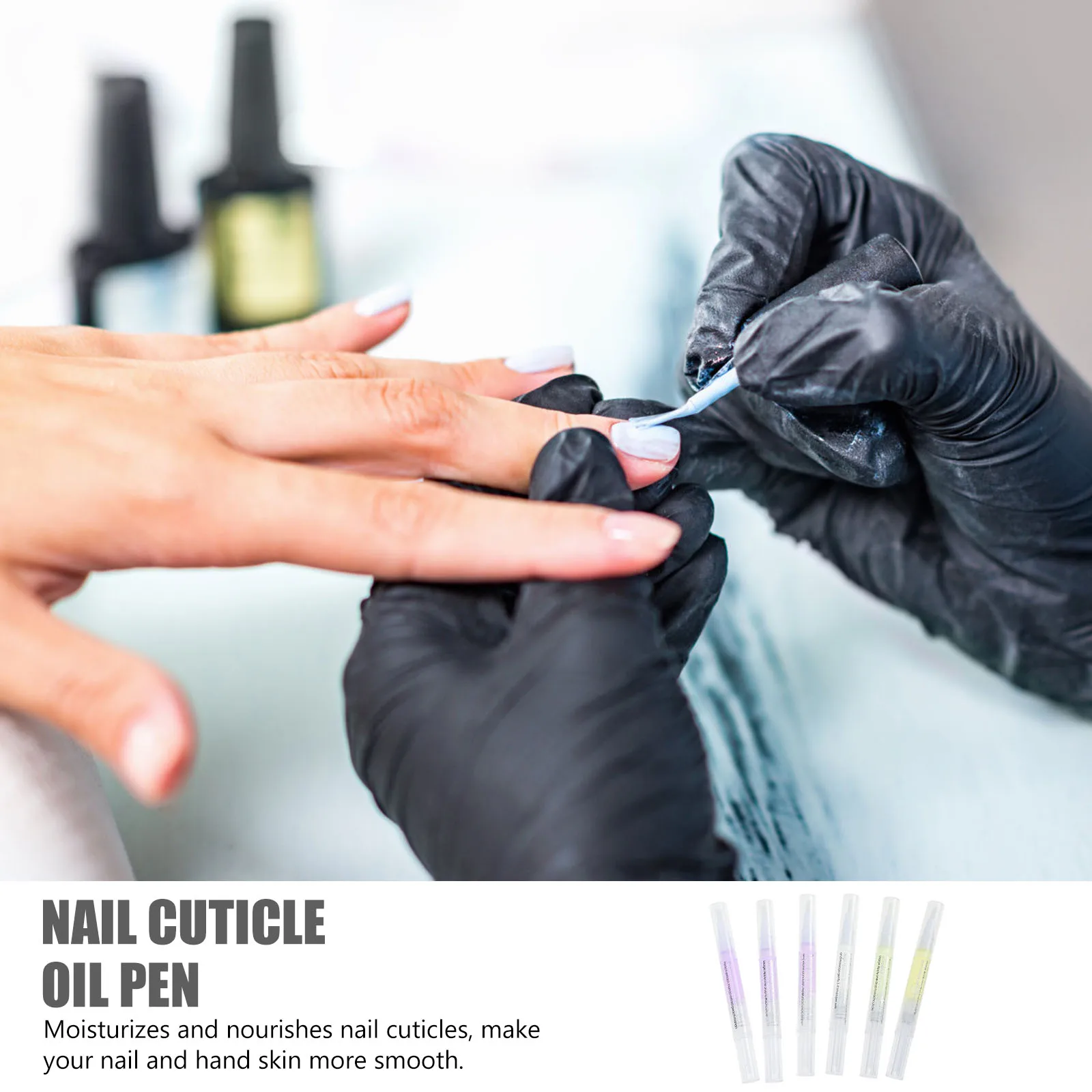 

6pcs Nail Nutrition Pen Oil Moisturizing Cuticle Care Gel Pens for Manicure H Smooth Portable Plant Extracts Nail Oil Pen