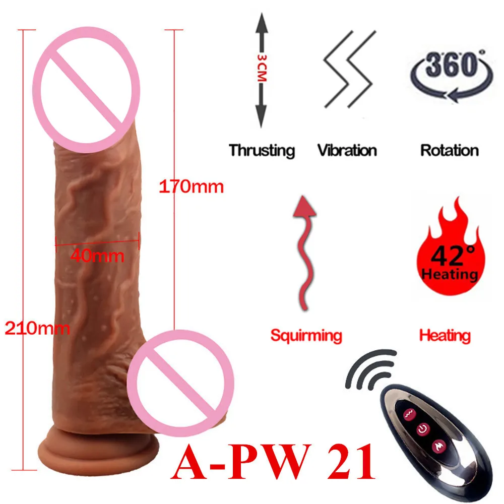 Dildo Vibrator Heating Telescopic Rotation Dildos Vibrators for Women Adult Liquid Silicone Realistic Penis Female Vibrating