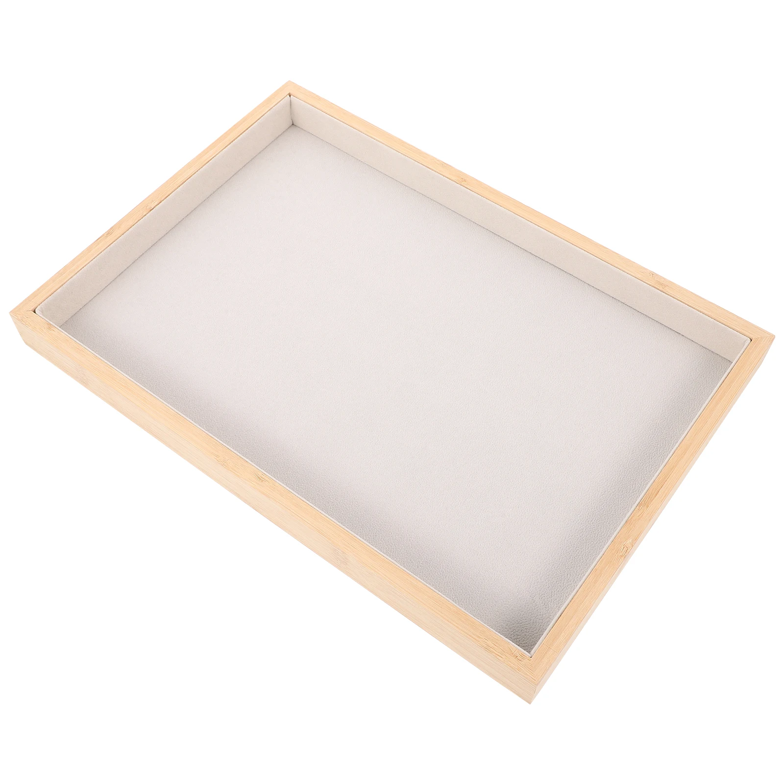 

PU Jewelry Tray Display Tray Storage Stand Holder Organiser for Necklace Ring Pendant (White)