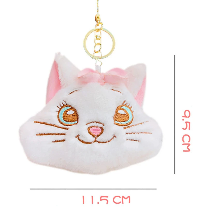 Disney Marie Cat Plushes Cute Keychain Cartoon Mini Coin Purse Cosplay Anime Car Keyring Kids Toys Kawaii Backpacks Pendant
