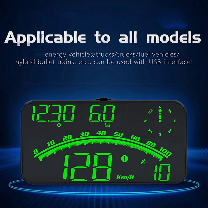 1Set Multifunctional Car Digital GPS Speedometer Car HUD Head Up Display With Speed MPH Compass Direction