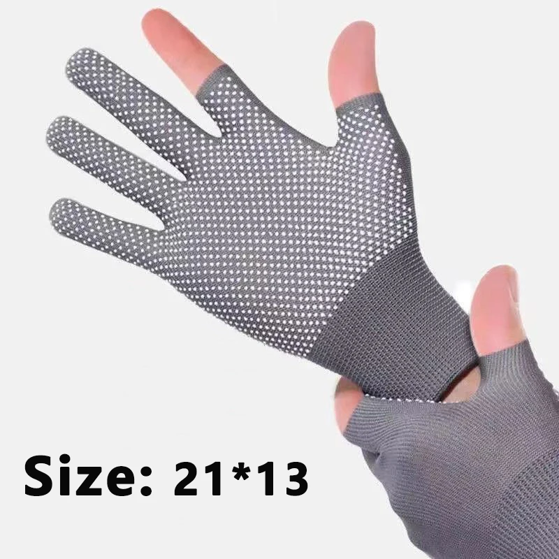 Guantes de ciclismo antideslizantes con pegamento para hombre, guantes finos de dos dedos para pantalla táctil, para exteriores, 1 par