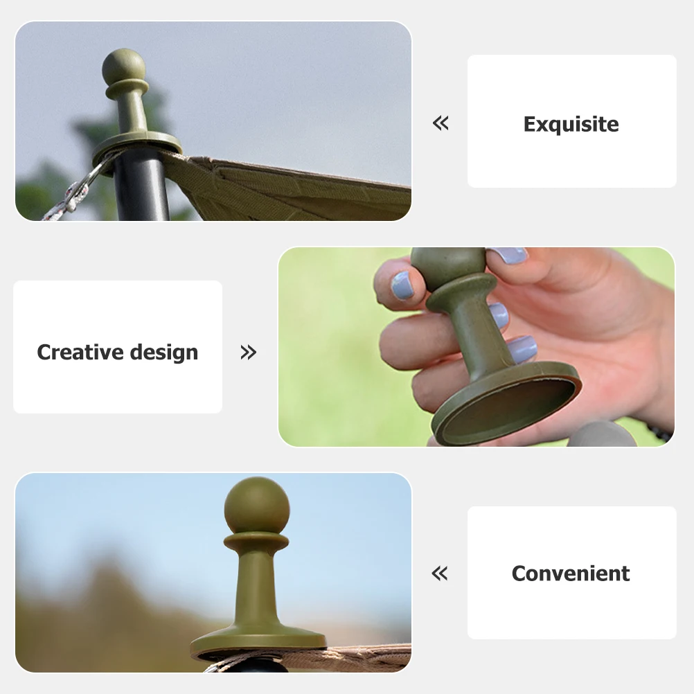 

4 Pcs Anti thunder Hat Cap Awning Support Poles Protection Canopy Tent Outdoor Camping Supplies Stable Quality