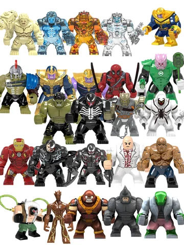 Blind Box Mini Building Blocks X1255 Figures Big Goblin Spiderman Iron Man Venom Captain Hawk Deadpool Armor Christmas Gift Toys