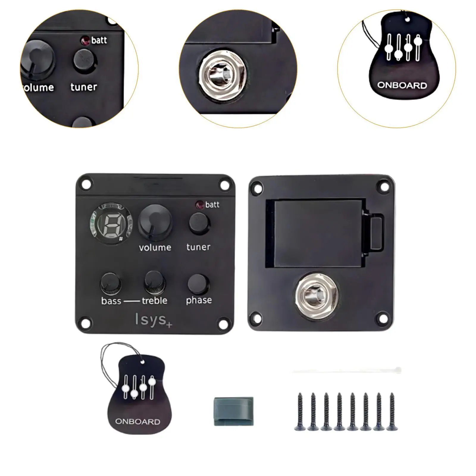 

Portable Onboard Guitar EQ Preamp Soundhole Piezo Pickup System Compatible for Acoustic Guitar Accessories
