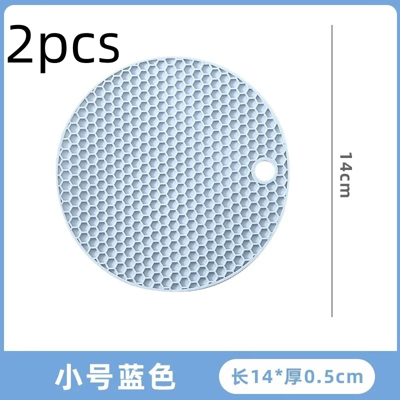 2pcs circular silicone clay pot mat, honeycomb insulation mat, dining table mat, silicone cup mat, anti slip and heat insulation