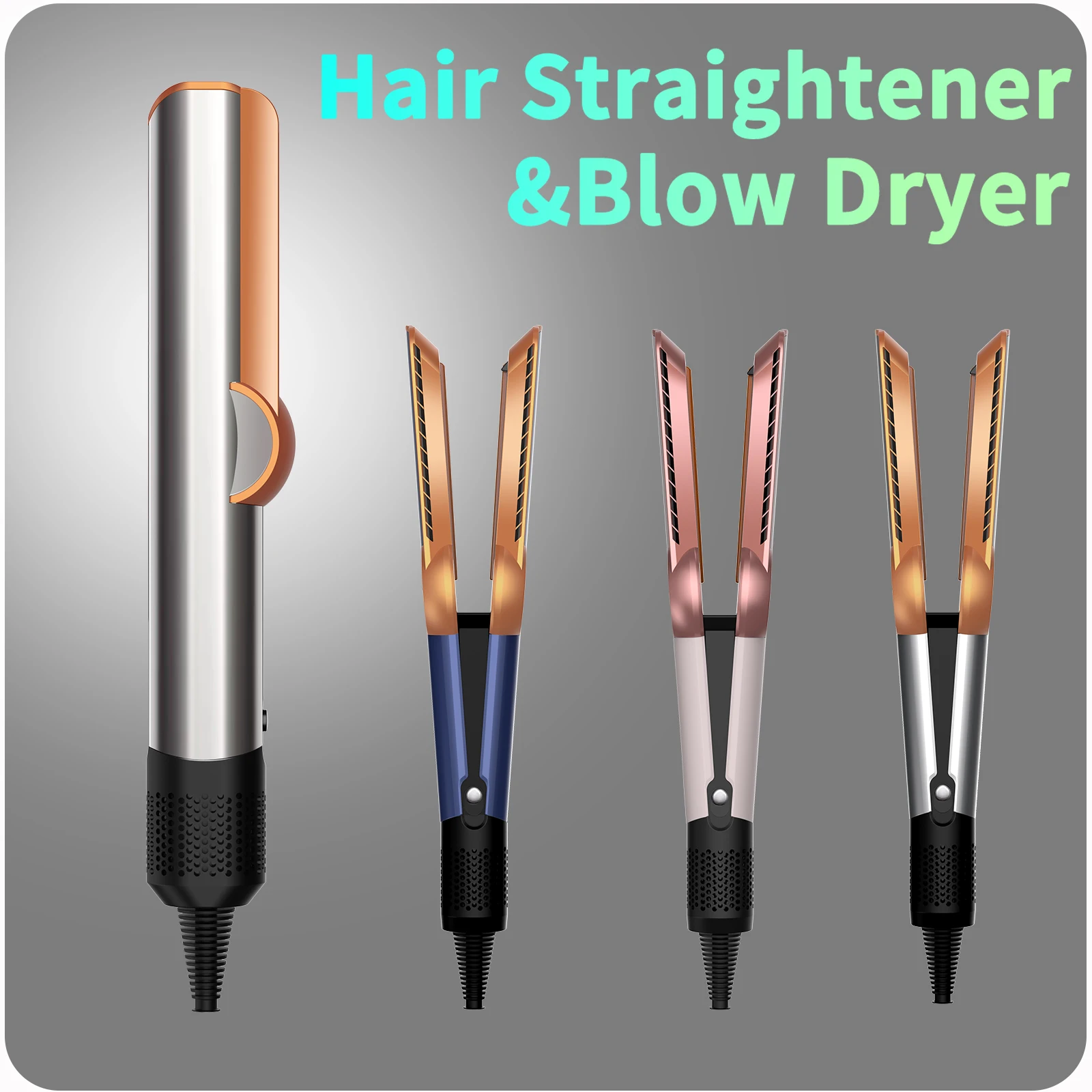 2 IN 1 Professional Hair Straightener & Hair Dryer Heat-Up Hair Flat Iron, Compatible for Dyson Airstrait™ straightener